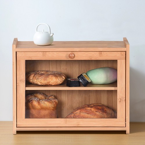 Large layer bamboo bread bin - large,