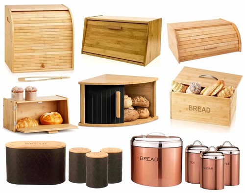 Bamboo wooden bread bin - bamboo,
