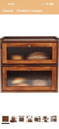 Wooden bread bin double layer - bin,