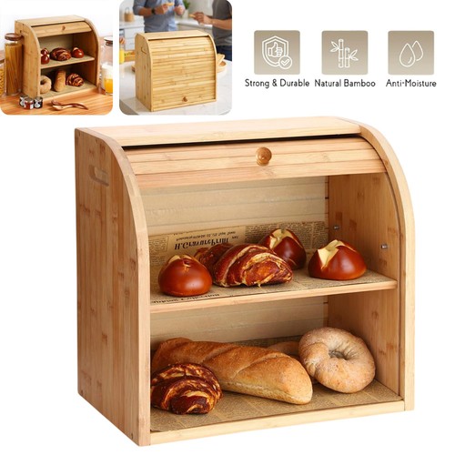 Tier bamboo bread bin double - bin,