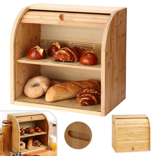 Layer bamboo bread bin - bamboo,