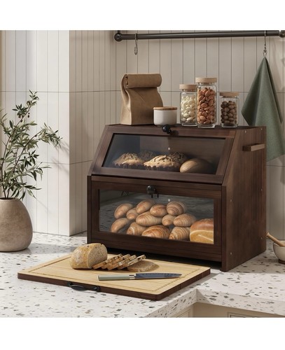 Tier wooden bread - wooden, bin
