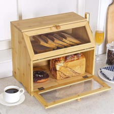 Bamboo Double Layer Bread Box