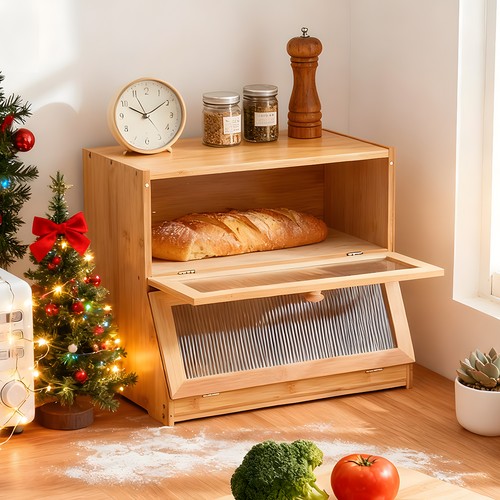 Double layer bread box - layer, kitchen
