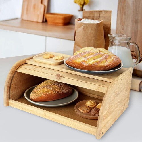 Wooden bamboo roll top - wooden, bread