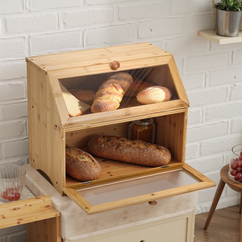 Tier bamboo bread - bin, double