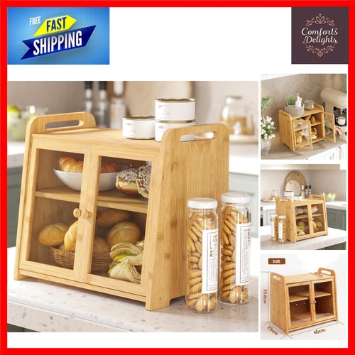 Large bamboo bread bin 20l - large,