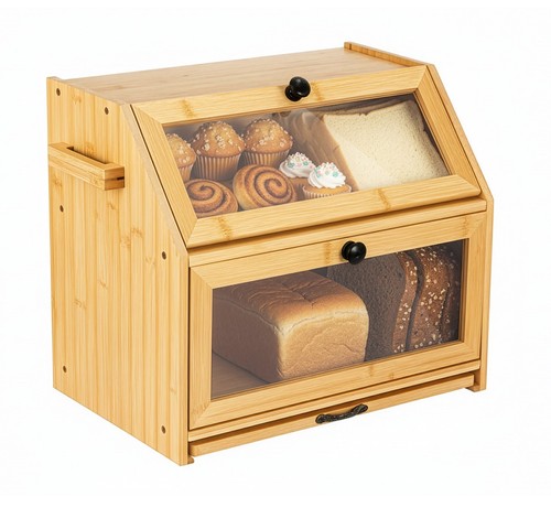 Bamboo large bread storage - bread, box