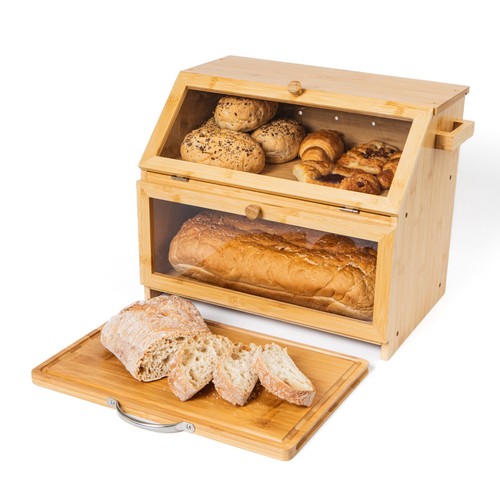 Bamboo bread bin double - bread, layer