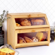 Bamboo Double Layer Bread Box