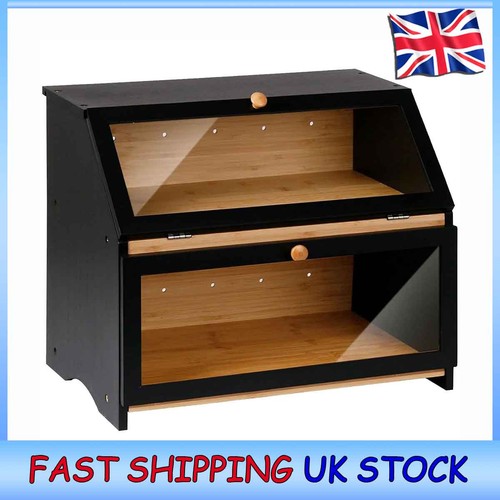 Bamboo bread bin double layer - double,