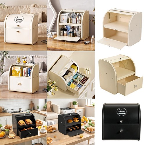 Double layer metal bread box - layer,