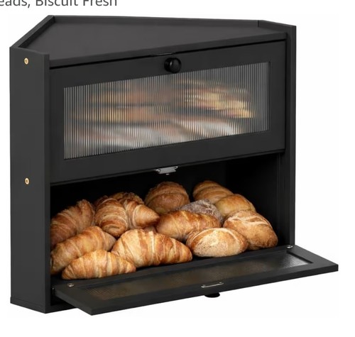 Corner bamboo bread bin double - bamboo,