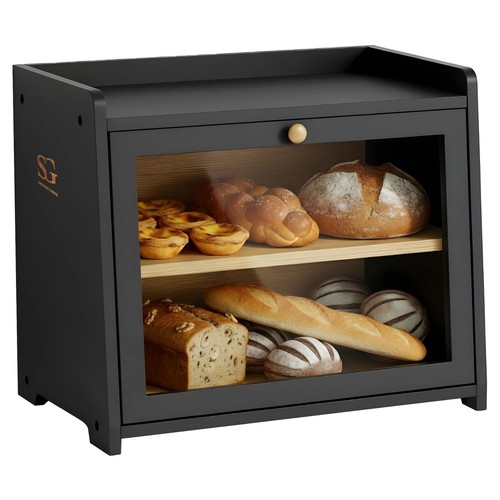 Bamboo bread bin - bread, natural