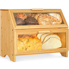 Double Layer Bamboo Bread Box