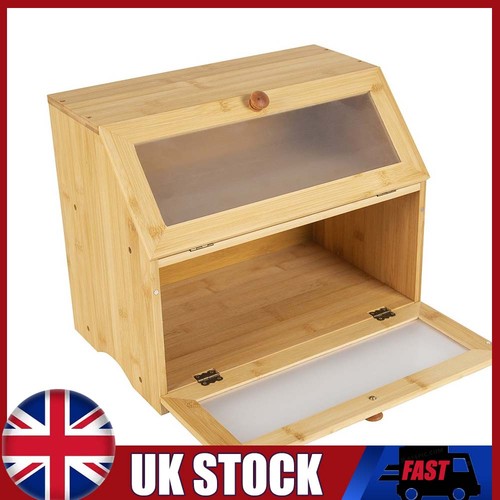 Bamboo double layer bread bin - double-layer,